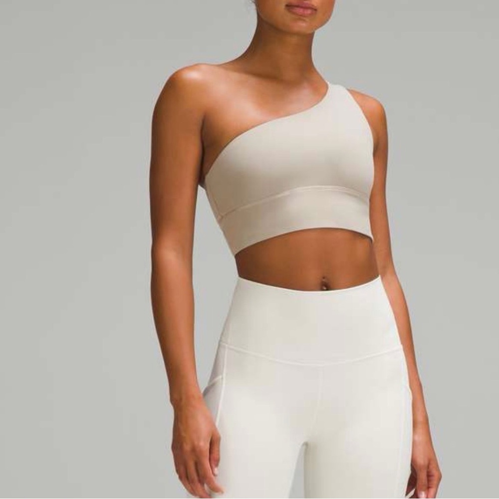 lululemon athletica One-Shoulder Sports Bra in Beige